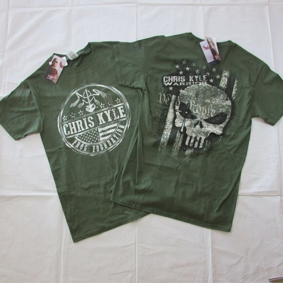 2 Pc Chris Kyle Frog Foundation Men's SM Short Sleeve Graphic T-Shirts Military - Picture 1 of 5